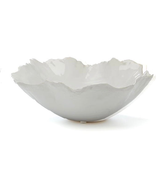 White Freeform Ceramic Bowl