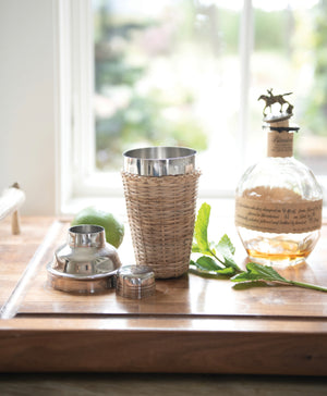 Cocktail Shaker with Rattan Sleeve