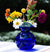 HIBISCUS GLASS COBALT BUD VASE