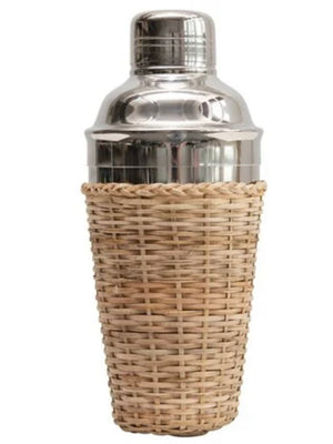 Cocktail Shaker with Rattan Sleeve