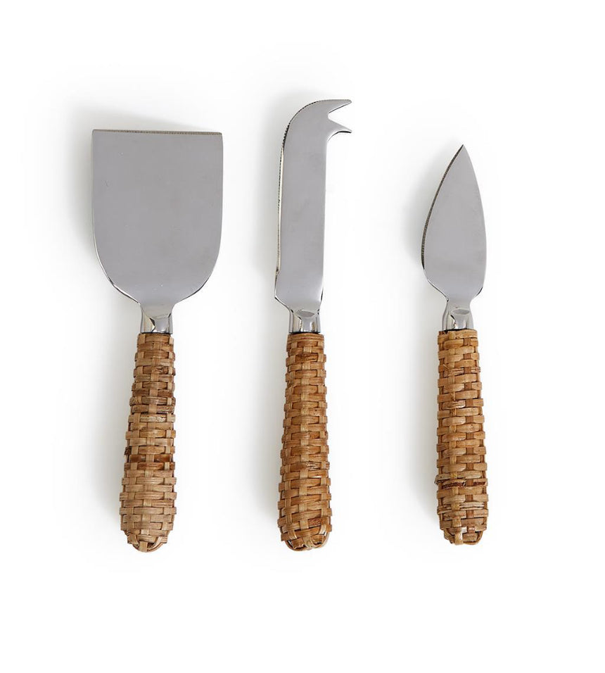 Wicker Weave Cheese Serving Knives