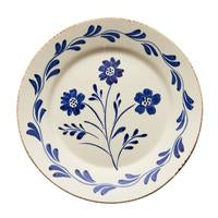 3 Flowers/Vines Blue Dinner Plate