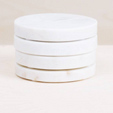 White Marble Round Coasters- Set of 4