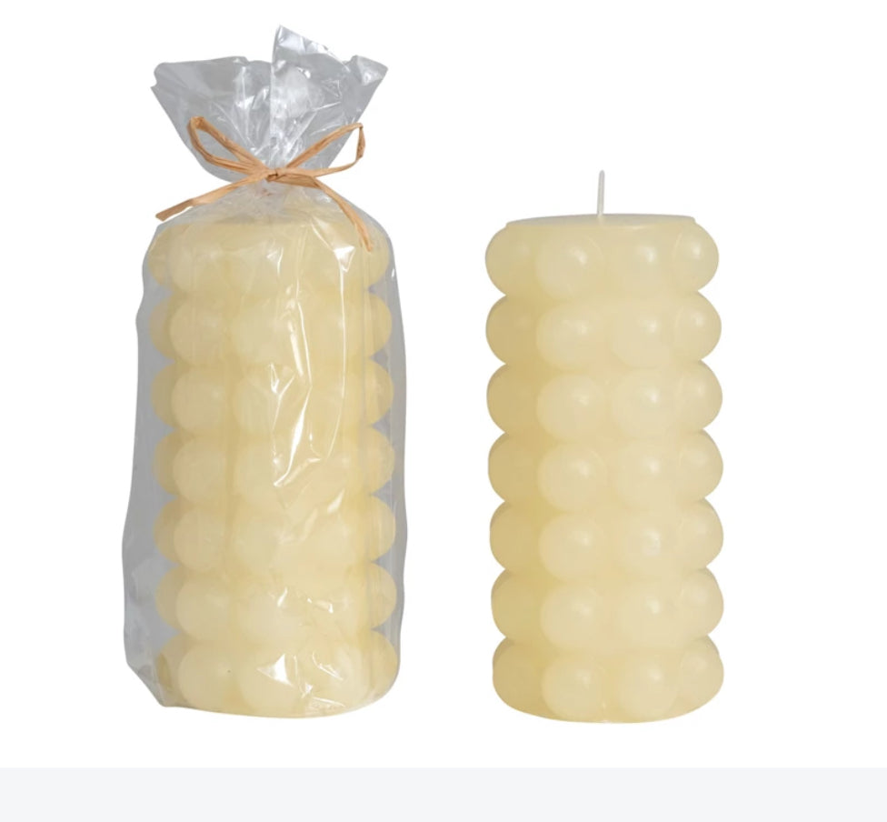 Tall cream Unscented hobnail
