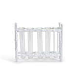 White Bamboo Vase with 5 Glass Holder