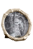 Beatriz Ball Sierra Modern Bamboo Gold Round Frame 5x5
