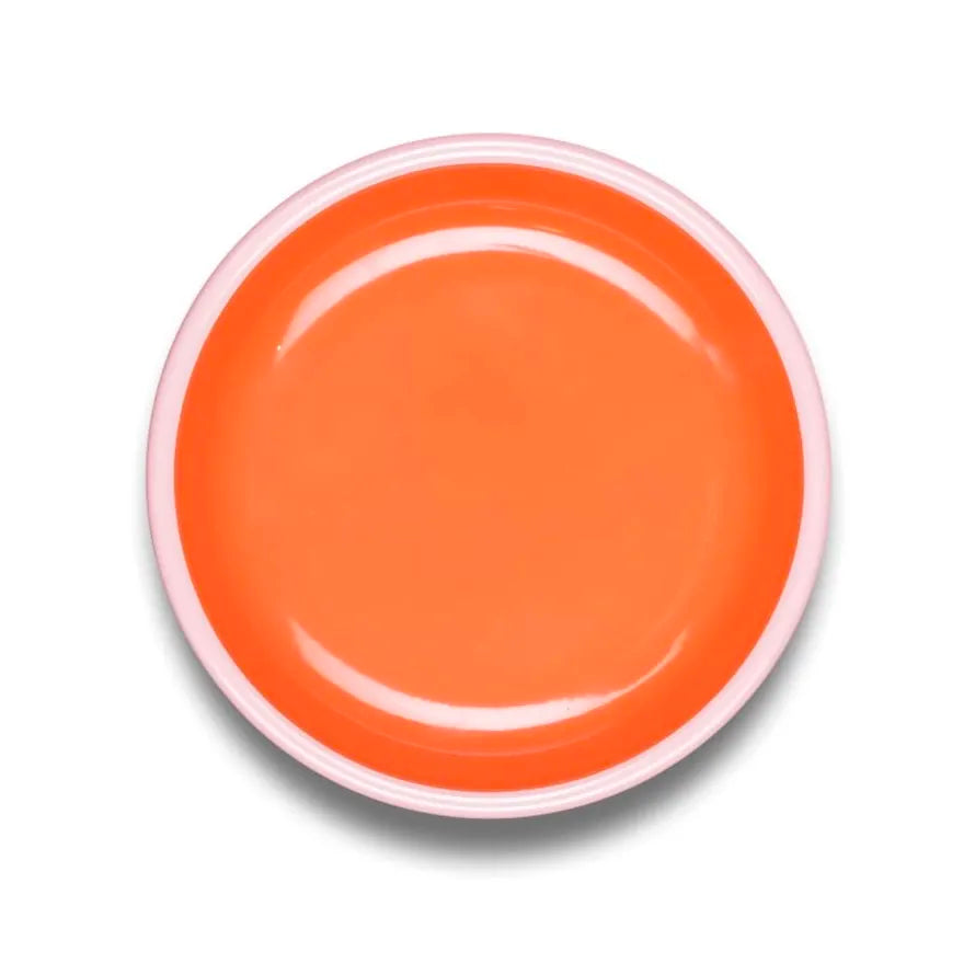 Colorama Dinner Plate - Coral with Pink Rim