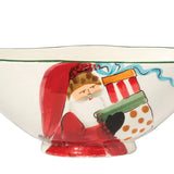 Old St. Nick Handled Oval Bowl w/ Presents