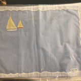 White w/ blue train baby case