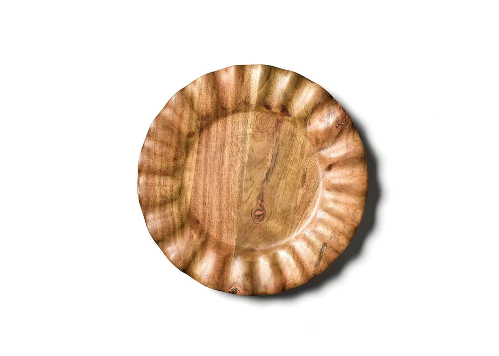11” Wood Ruffle Dinner Plate