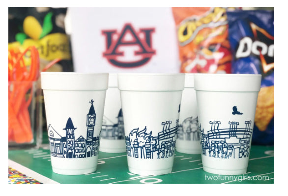 Foam Cup 10 Pack Auburn University Skyline