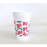 Foam Cup 10 Pack American Flag with Streamers