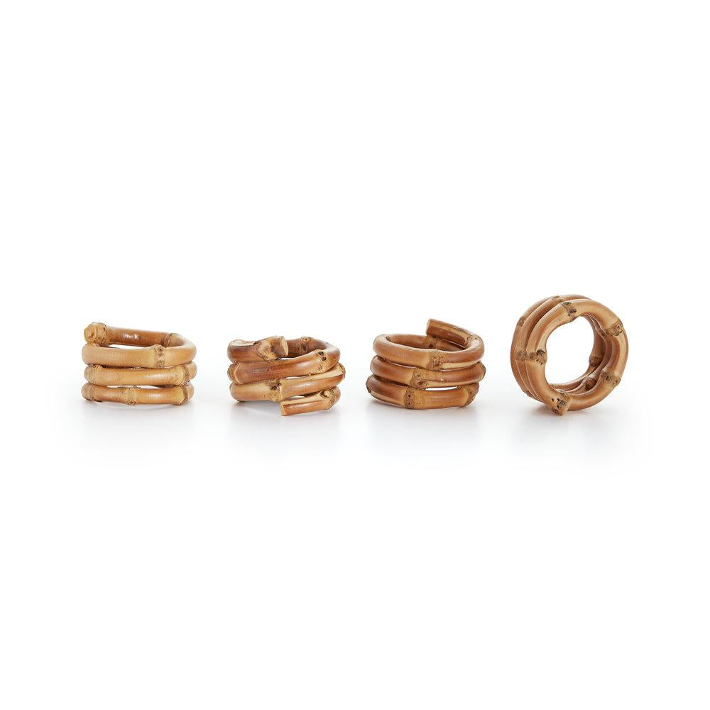 Wrapped Bamboo Napkin Rings, Set of 4