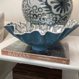 Thanni Bloom Medium Bowl Blue & Silver