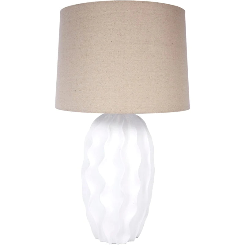 Large White Gesso Libbie Table Lamp