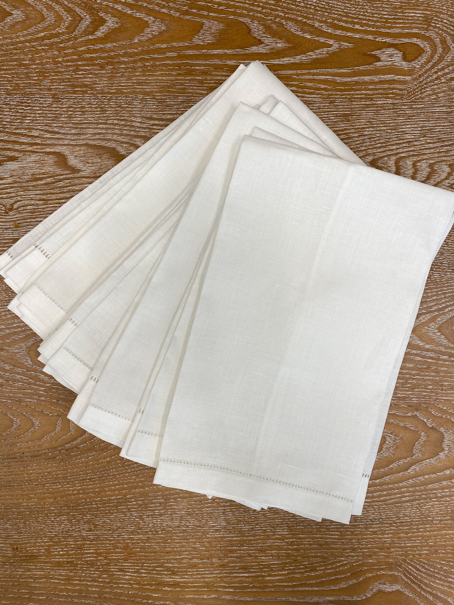 Hemstitch Linen Guest Towels
