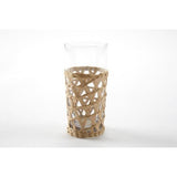 Tall Wicker Wrap Beverage Glass