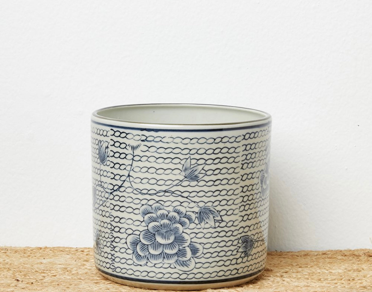 Blue & White Chrysanthemum Vase/Planter