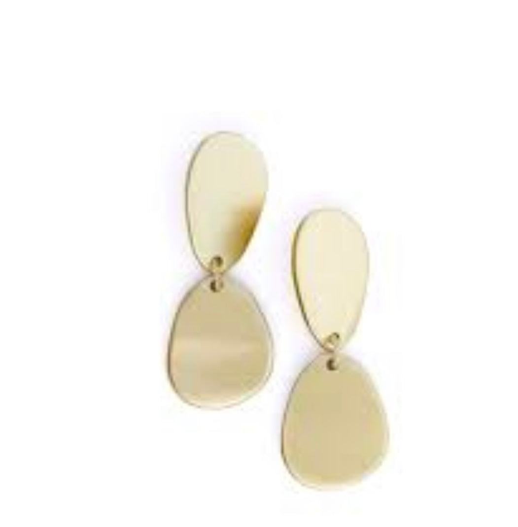 Gold Metallic Teardrop Earrings