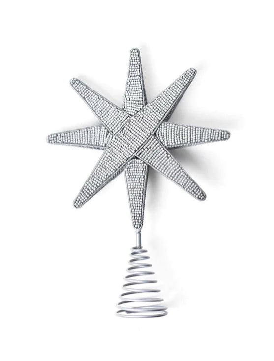 Silver Beaded 12 Tree Topper