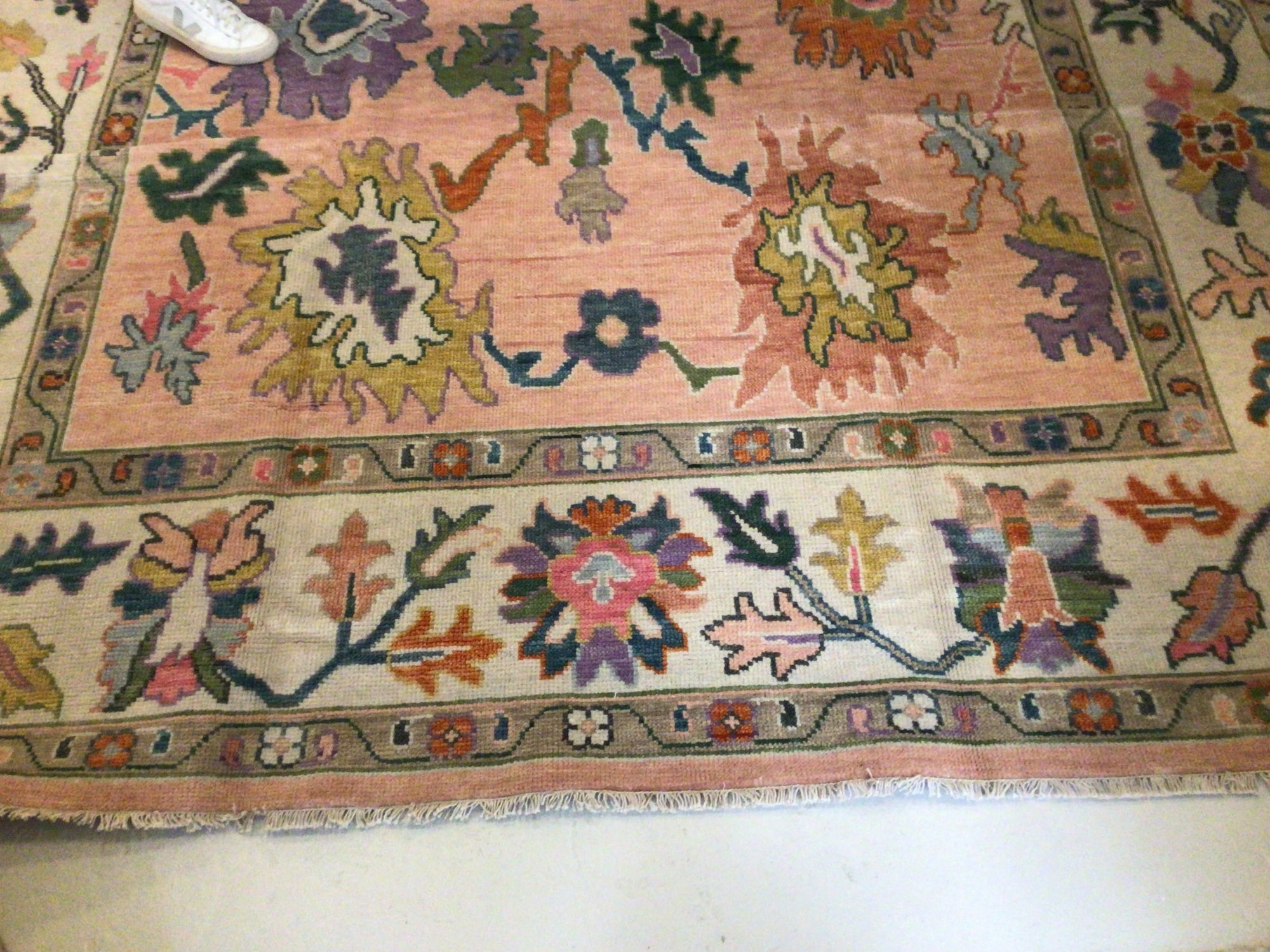 The Cathy - 8’x10’ Pink Ousak Rug - Bright Multi Color