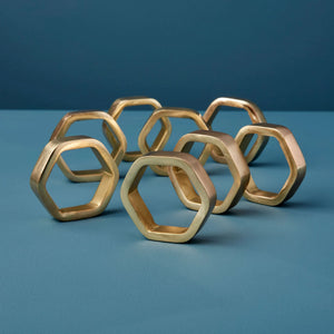 Hexagon Napkin Ring, Gold