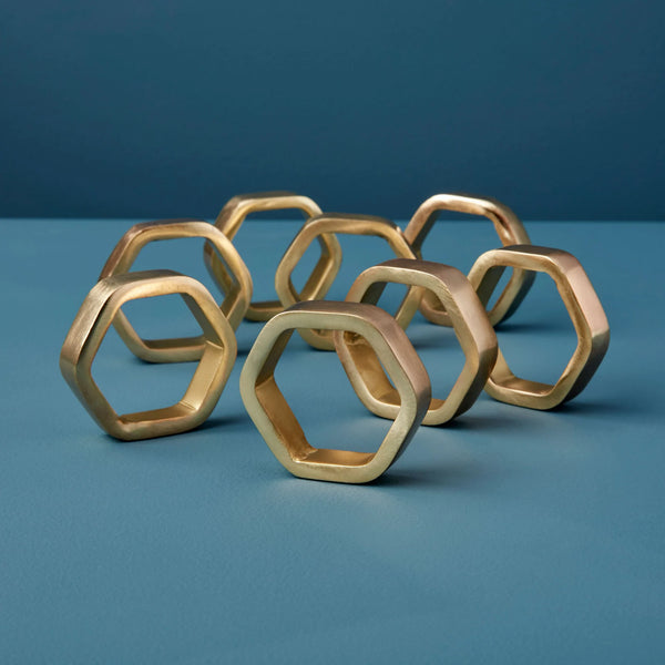 Hexagon Napkin Ring, Gold Park Place Midtown