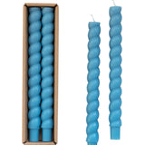 Unscented Twisted Taper Candles- Blue