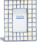 4x6 Natural and Blue Tiled Photo Frame