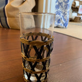 Tall Wicker Wrap Beverage Glass