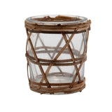 Glass and Rattan Votive