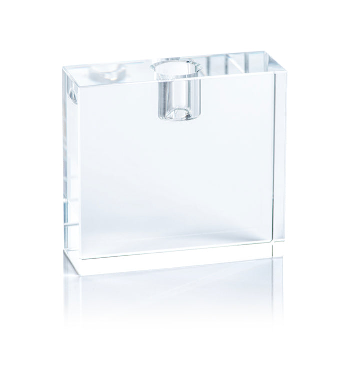 Rectangular crystal glass taper holder