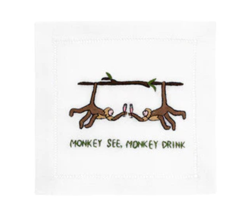 Monkey See Monkey Drink Cocktail Napkins