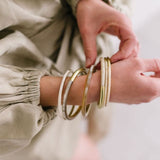Metallic Gold Mix Bangle Set - LG