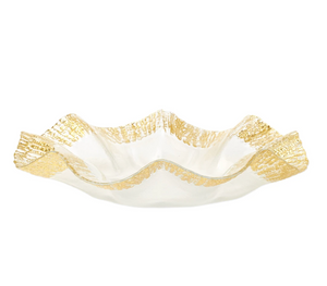 Vietri Rufolo Gold Glass Platter