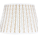 Pleated Acanthus Leaf Lamp Shade - Ivory/Gold 18”