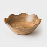 Scalloped Wooden Bowl - Medium