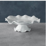Vida Havana Pedestal WhIte Cake Plate/ Chip & Dip