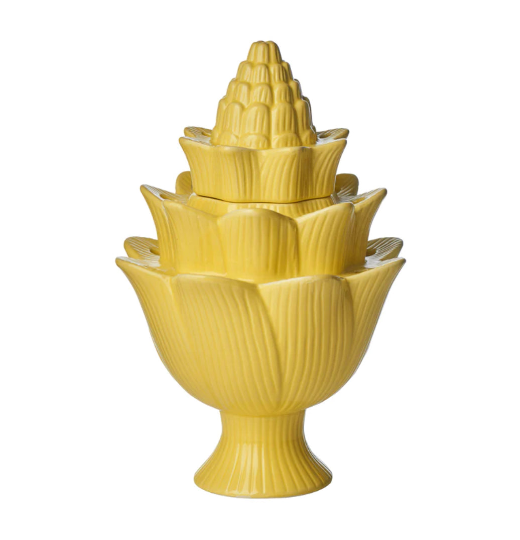 Large Yellow Artichoke Tulipere Vase