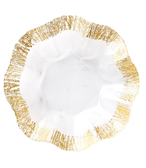 Vietri Rufolo Gold Glass Platter